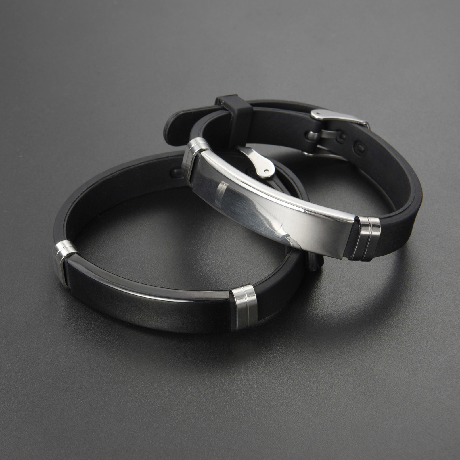 패션 펑크 커스텀 로고 이름 실리콘 팔찌 블랙 각인 텍 - Women Accessories Brand Name 리뷰 및 가격