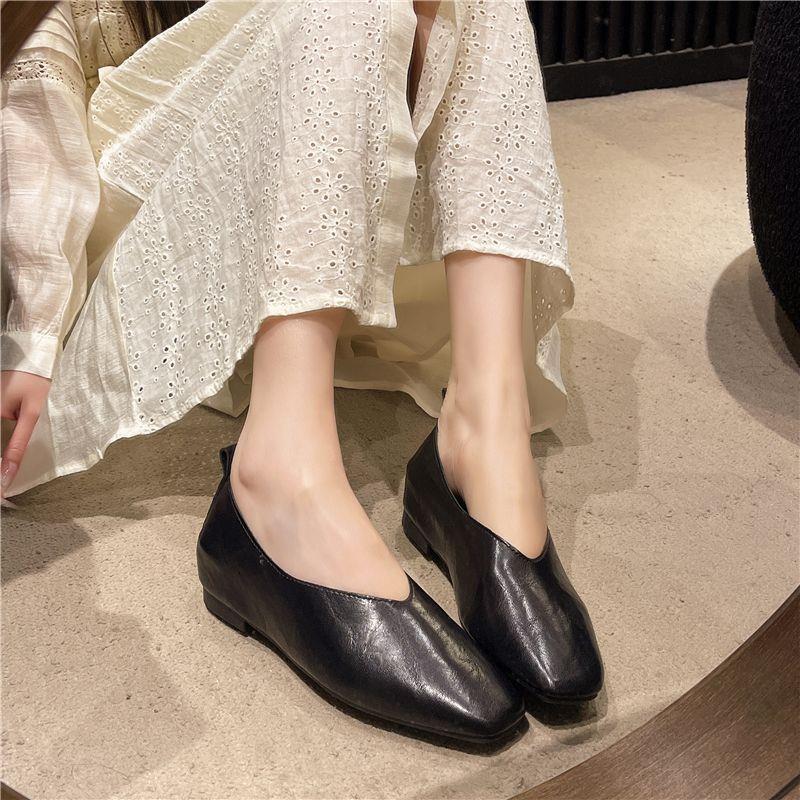 패션 신발 여성용 로퍼 정품 가죽 고급 실버 힐 스퀘어 - Women'S Shoes And Accessories 리뷰 및 가격