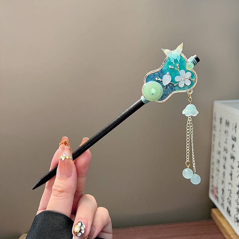 클래식 태슬 헤어 스틱 블랙 나무 꽃 진주 머리핀 중국 - Women'S Accessories H&M 리뷰 및 가격